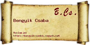 Bengyik Csaba névjegykártya