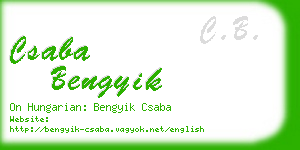 csaba bengyik business card